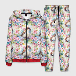 Костюм мужской Воробей в ярких цветах паттерн, цвет: 3D-красный