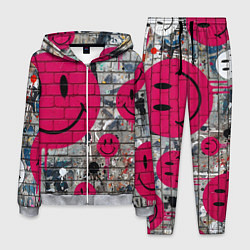 Мужской костюм Розовые смайлы граффити