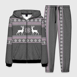 Костюм мужской Узор с оленями, цвет: 3D-черный