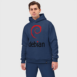 Мужской костюм оверсайз Debian, цвет: тёмно-синий — фото 2