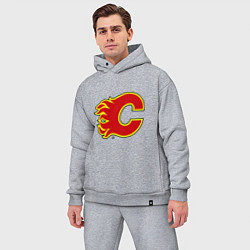 Мужской костюм оверсайз Calgary Flames цвета меланж — фото 2