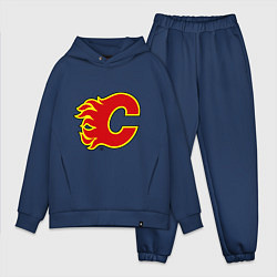 Мужской костюм оверсайз Calgary Flames, цвет: тёмно-синий