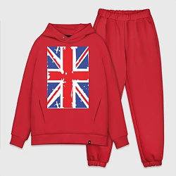 Мужской костюм оверсайз Британский флаг, цвет: красный