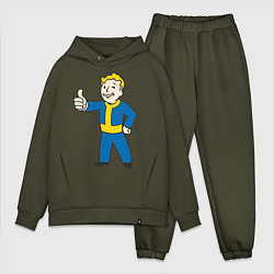Мужской костюм оверсайз Fallout Boy цвета хаки — фото 1