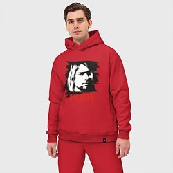 Мужской костюм оверсайз Nirvana: Kurt Cobain, цвет: красный — фото 2