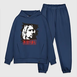 Мужской костюм оверсайз Nirvana: Kurt Cobain, цвет: тёмно-синий