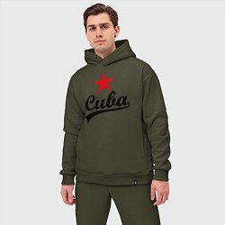 Мужской костюм оверсайз Cuba Star, цвет: хаки — фото 2