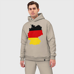 Мужской костюм оверсайз Германия (Germany) цвета миндальный — фото 2