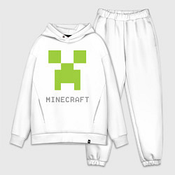 Мужской костюм оверсайз Minecraft logo grey, цвет: белый