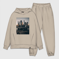 Мужской костюм оверсайз Moscow City, цвет: миндальный