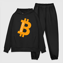 Мужской костюм оверсайз Bitcoin Boss, цвет: черный