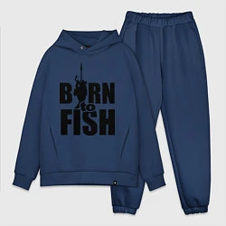 Мужской костюм оверсайз Born to fish, цвет: тёмно-синий