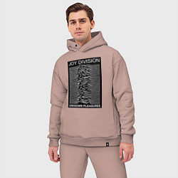 Мужской костюм оверсайз Joy Division: Unknown Pleasures, цвет: пыльно-розовый — фото 2