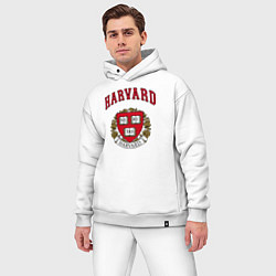 Мужской костюм оверсайз Harvard university цвета белый — фото 2