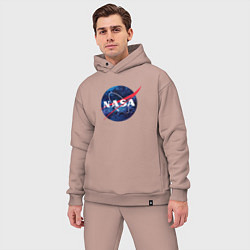 Мужской костюм оверсайз NASA: Cosmic Logo, цвет: пыльно-розовый — фото 2