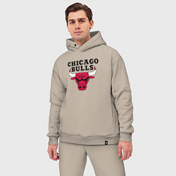 Мужской костюм оверсайз Chicago Bulls, цвет: миндальный — фото 2