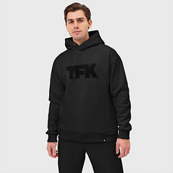 Мужской костюм оверсайз TFK: Black Logo, цвет: черный — фото 2
