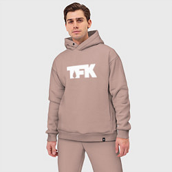 Мужской костюм оверсайз TFK: White Logo, цвет: пыльно-розовый — фото 2