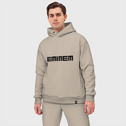 Мужской костюм оверсайз Eminem: minimalism, цвет: миндальный — фото 2