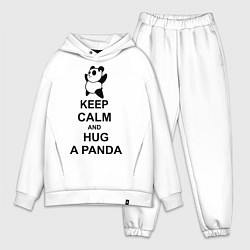 Мужской костюм оверсайз Keep Calm & Hug A Panda, цвет: белый