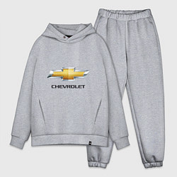 Мужской костюм оверсайз Chevrolet логотип, цвет: меланж