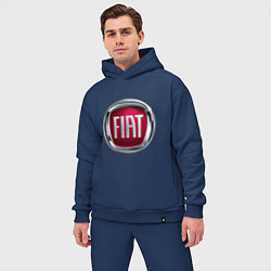Мужской костюм оверсайз FIAT logo цвета тёмно-синий — фото 2