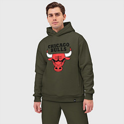 Мужской костюм оверсайз Chicago Bulls, цвет: хаки — фото 2