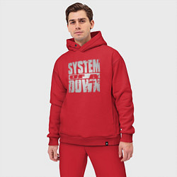 Мужской костюм оверсайз System of a Down, цвет: красный — фото 2