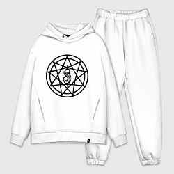 Мужской костюм оверсайз Slipknot Pentagram, цвет: белый