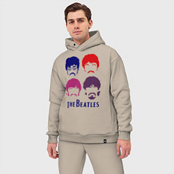 Мужской костюм оверсайз The Beatles faces, цвет: миндальный — фото 2