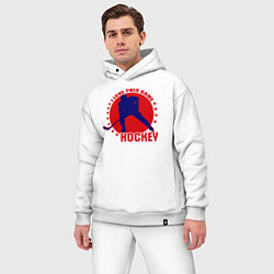 Мужской костюм оверсайз I love this Hockey, цвет: белый — фото 2