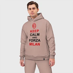 Мужской костюм оверсайз Keep Calm & Forza Milan, цвет: пыльно-розовый — фото 2