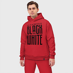 Мужской костюм оверсайз Juventus: Black & White, цвет: красный — фото 2