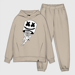 Мужской костюм оверсайз Marshmello King, цвет: миндальный