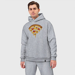 Мужской костюм оверсайз Wi-Fi Pizza, цвет: меланж — фото 2