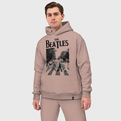 Мужской костюм оверсайз The Beatles: Mono Abbey Road, цвет: пыльно-розовый — фото 2