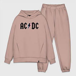 Мужской костюм оверсайз AC/DC, цвет: пыльно-розовый