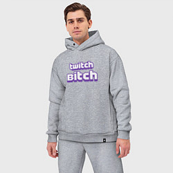 Мужской костюм оверсайз Twitch Bitch, цвет: меланж — фото 2