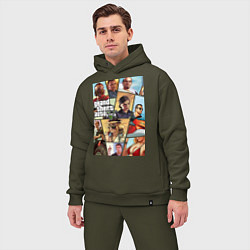 Мужской костюм оверсайз GTA 5: Stories, цвет: хаки — фото 2