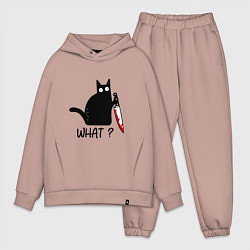 Мужской костюм оверсайз What cat, цвет: пыльно-розовый