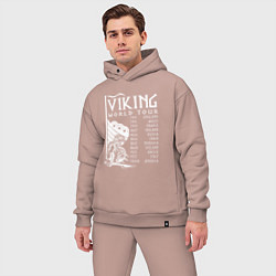 Мужской костюм оверсайз Viking world tour, цвет: пыльно-розовый — фото 2