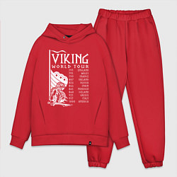 Мужской костюм оверсайз Viking world tour, цвет: красный