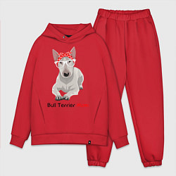 Мужской костюм оверсайз Bull terrier Mom, цвет: красный