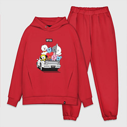 Мужской костюм оверсайз BT21, цвет: красный