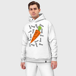 Мужской костюм оверсайз Морковка кролика, цвет: белый — фото 2