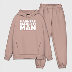 Мужской костюм оверсайз Manners maketh man, цвет: пыльно-розовый
