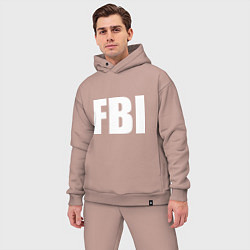 Мужской костюм оверсайз FBI, цвет: пыльно-розовый — фото 2