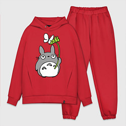 Мужской костюм оверсайз Totoro и бабочка, цвет: красный
