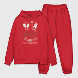 Мужской костюм оверсайз Городские легенды Нью-Йорка, цвет: красный