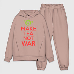 Мужской костюм оверсайз Make tea not war, цвет: пыльно-розовый